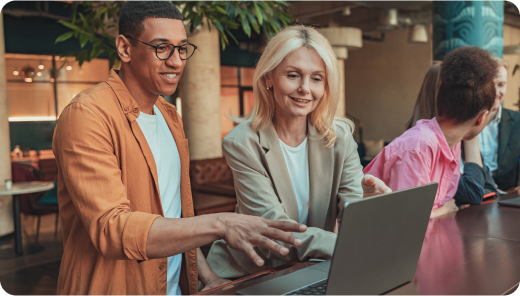 Diverse business people working